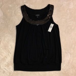 Sequin top soft knit tank top